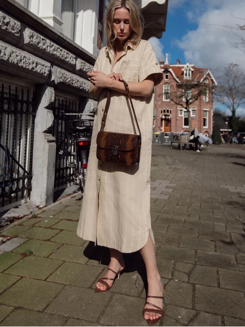 Sezane Alani Dress Belted Caftan 36 - Picture 2 of 6